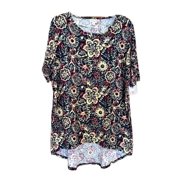 LulaRoe Irma Tunic Size S Leggings Material Butterfly’s Floral Relaxed Fit NWT - Picture 3 of 9